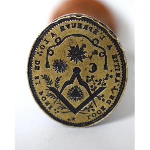 Masonic Boxwood Stamp Freemasons Lodge Of Friendship Saint Pons Stamp Seal Ref751