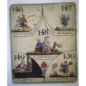 Curiosity Card From An Old Cavagnole Game XVIII Century 18th Biribi Yellow Dwarf Ref753