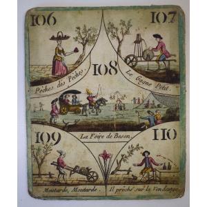 Curiosity Card From An Old Cavagnole Game XVIII Century 18th Biribi Yellow Dwarf Ref756