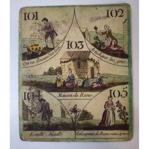 Curiosity Card From An Old Cavagnole Game XVIII 18th Biribi Yellow Dwarf Ref760