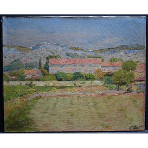 Village Of Chusclan Gard Mas Provençal Provence Dated 1913 Signed To Identify Rt1015