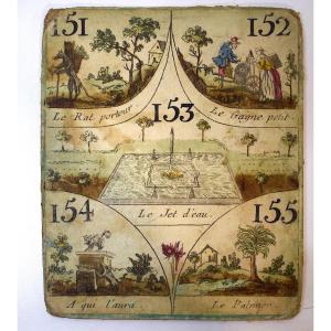 Curiosity Card From An Old Cavagnole Game XVIII 18th Biribi Yellow Dwarf Ref776