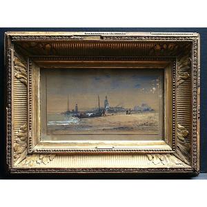 Jules Achille Noël Beach Scene Marine Normandy Brittany XIX Century Rt1150