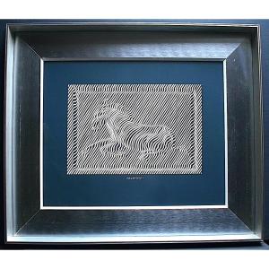 Victor Vasarely Zebra Kinetic Art Op Art Screenprint 20th Rt1201