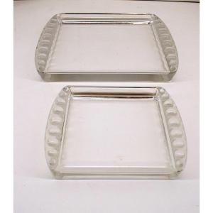 Glass Dish And Empty Pocket Signed Lalique France Ref1021