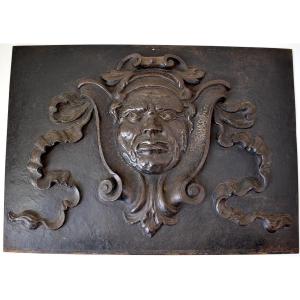 King's Jester Mascaron And Coat Of Arms On Iron Plate Italian Renaissance Style Ref1034