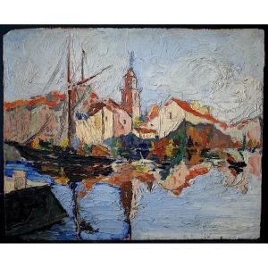 Port Of Saint Tropez 50s Marine Boats 20th Century Post Impressionist Fauve Provence Rt1225