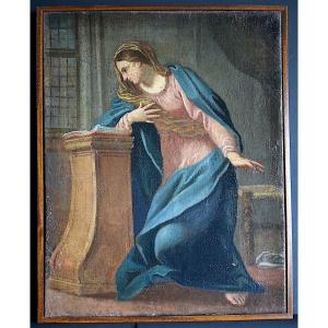 * Virgin Of The Annunciation 18th Century Baroque Style Religious To Be Restored Rt1128