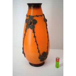 1900 Art Nouveau Vase Signed Val Verrerie d'Art Lorrain Daum & Croismare Ref1055