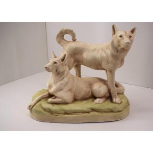 Animal Group Of Wolf Dogs Or Shepherd In Ceramic Ref1065 
