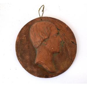 Terracotta Medallion Portrait Profile Of A Man To Identify Ref1094 