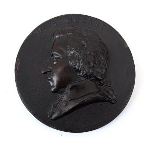 Hardwood Medallion Profile Portrait Wolfgang Amadeus Mozart Composer Ref1096