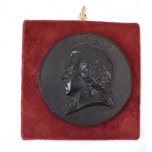 Hardwood Medallion Profile Portrait Wolfgang Amadeus Mozart Composer Ref1098
