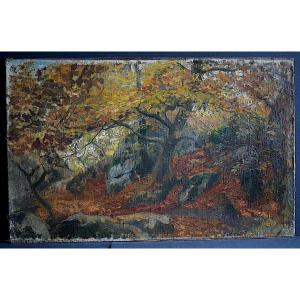 Impressionist Forest Of Fontainebleau Barbizon School Monogram To Identify Rt115