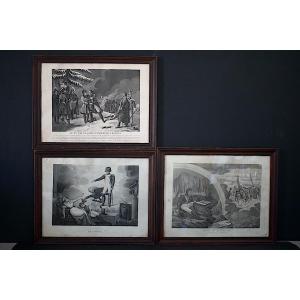Three Prints Of Napoleon Bonaparte 19th Century Rt1255
