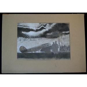 Historic Aviation Scene Amy Johnson Flight London Cape Town 1936 In Percival Rt1268