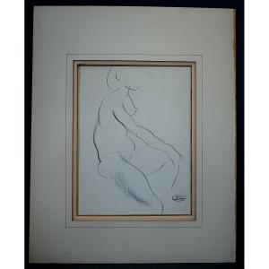 André Derain Drawing Studio Stamp Nude Female Seated 20th Century Rt1295