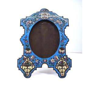 19th Century Cloisonné Enamel Photo Frame With Flower Decoration Enamel Ref1129 