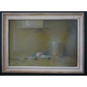 Adrian Paiu Romanian Still Life Modern Surrealist Art Dated 1988 20th Century Rt1317