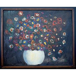 Still Life Bouquet Of Flowers Signed To Identify  Expo Sao Paolo Au Brésil Rt1320