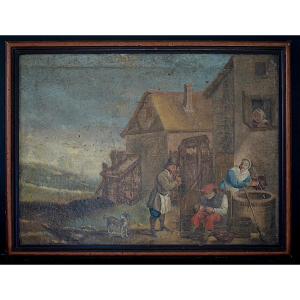 Follower Of David Teniers II Flemish School Genre Scene 18th Century Rt1358