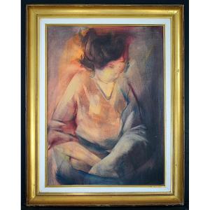 Robert Rayne Signed Study Of A Female Character Woman  20th Century Rt1366