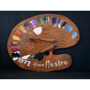 Alain Mestre Palette Painter Gard Occitanie Year 1972 XXth Century Rt1373