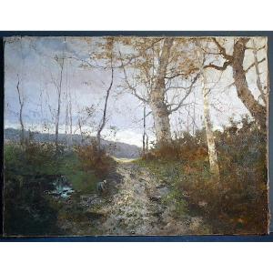 Barbizon Style Landscape, Signed B Prieur, 19th Century, Rt1379