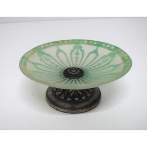 Acid-etched Glass Bowl, Art Nouveau Trinket Dish Decorated With Lily Of The Valley, Ref1146