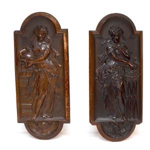 Two Nymphs In Hardened Wood After The Fountain Of The Innocents In Paris Ref1150