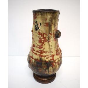 Roger Guerin Art Nouveau Art Deco Vase In Belgian Glazed Stoneware, Belgium, Ref1160