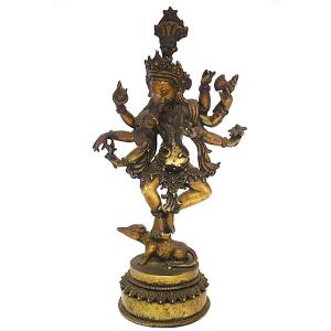 Bronze Statuette, 27 Cm, Depicting Ganesh On Mushika, India, Ref1170