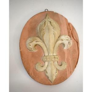 Plaster Medallion Decorated With Fleur-de-lis, King, Royalty, Circa 1882, Ref1078