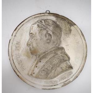Plaster Medallion Portrait Of Pope Pius Ix, Signed Berc, Ref1079