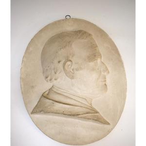 Large Plaster Medallion Depicting Mr. Laurent, Architect, Signed Jamain, Ref1180