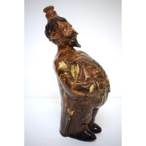 Anthropomorphic Caricature Terracotta Pitcher Bottle With Mixed Earth Glaze Ref1173 