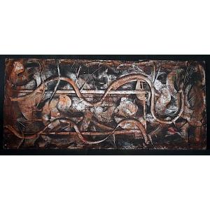 Abstract Mixed Media, Signed, Unidentified, Dated 1968, 20th Century, Rt1387