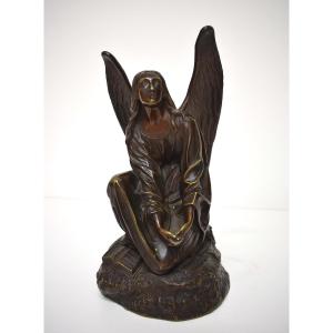  Theodore Gechter Bronze Angel Archangel In Prayer Early 19th Century Ref1204  