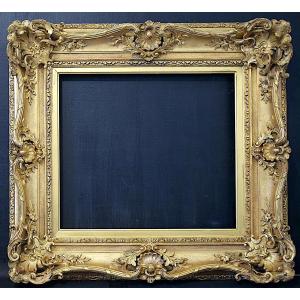 19th Century Louis XV Style Rocaille Gilt Frame, Rabbeted, 43.3 X 38.7 Cm, Frame Ref C1248