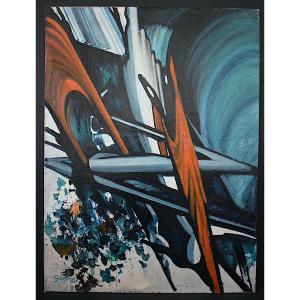 Gazdag Signed Abstract Space Age 1960s 1970s Rt1414