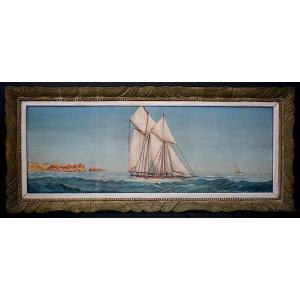 Maurice Paquot Marine Post-impressionist Schooner Sailing Ship 20th Century Rt1420