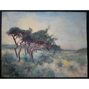 Warnie Isidore, Belgian (1800-1900), Watercolor Landscape, 19th Century, Rt1422