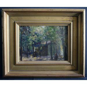 Impressionist Forest Landscape, Early 20th Century Rt1431