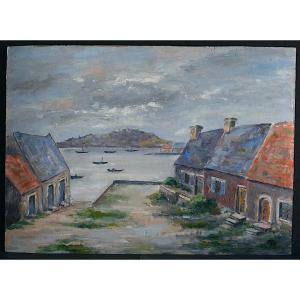 Marine Bretagne Port Of Ploumanach' Côtes-d'armor 1960s Monogram Fr Rt1438