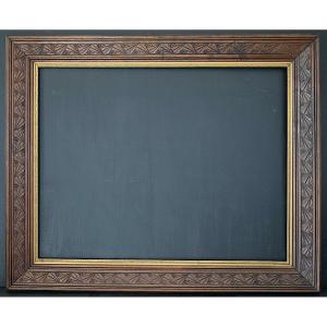 Frame Art Deco Carved Wood Feuillure 68.7 X 53.5 Cm Frame Ref C1271