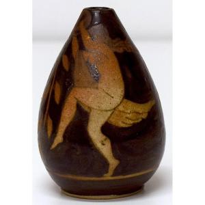 Ciboure Small Art Deco Basque Vase Ciboure Stoneware Dancer With Cymbals Circa 1925 Signed Ref1120