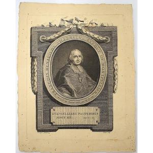 Engraving Portrait Of François Renaud De Villeneuve Bishop Of Montpellier By Loys Refm04