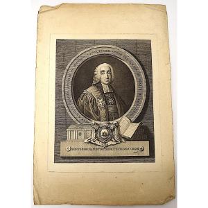 18th Century Portrait Engraving Of René Charle De Maupeou Engraver Juvenal Refm12