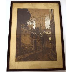 Watercolor Drawing Rue Coste Fregé In Montpellier Hérault Signature To Be Identified Refm16