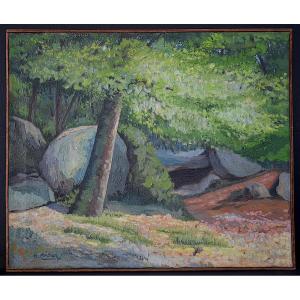 Impressionist Fontainebleau Forest La Gorge Au Loup Sous Bois Signed H Cordier Rt1456
